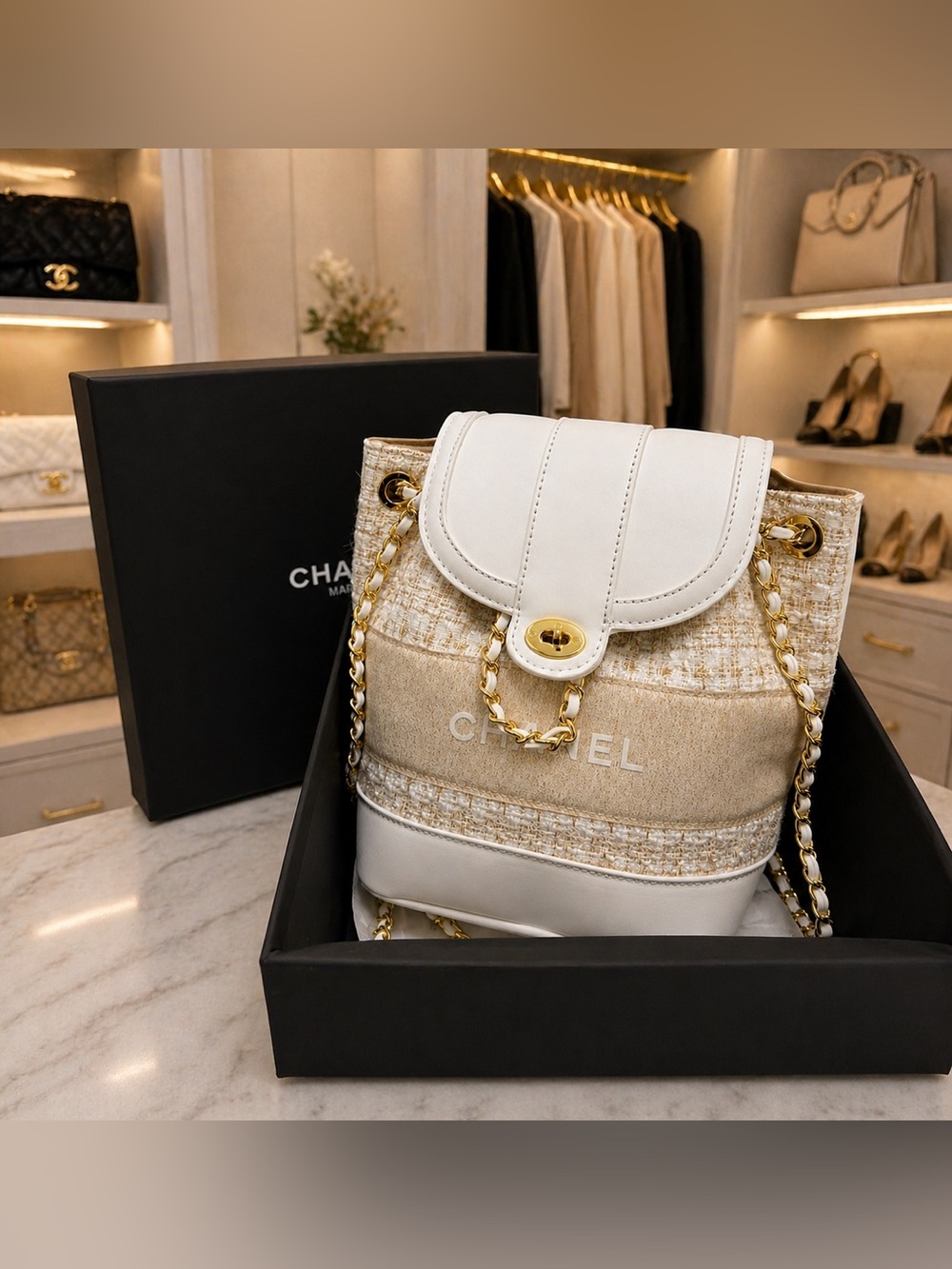 Chanel Makeup Bag (10” W x 9” H)